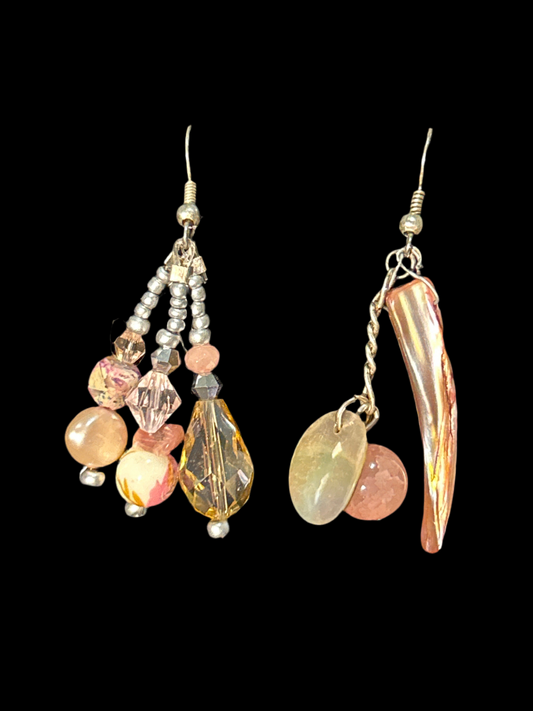 Pink Shell Handmade BalanceMatch ChandelEarrings original designs funk and flair unique fun original hypoallergenic