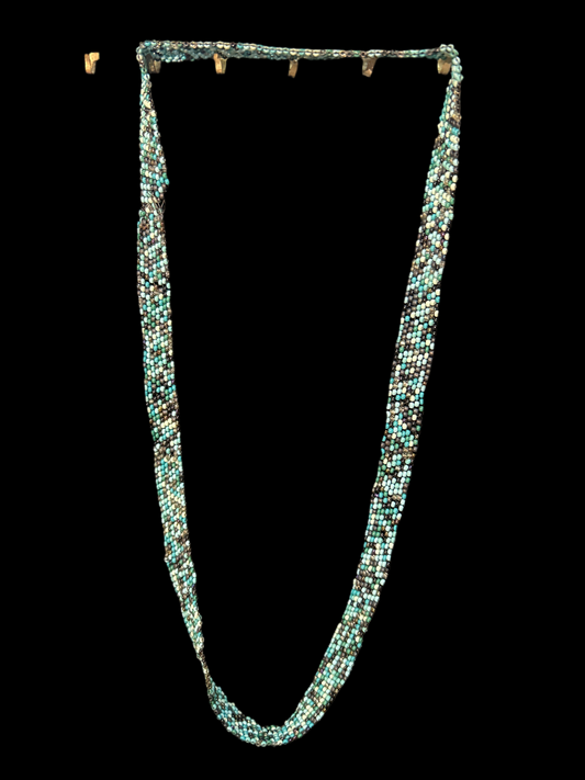 Blue-Green Mix of Seed Beads 5-Wide Peyote Stitch