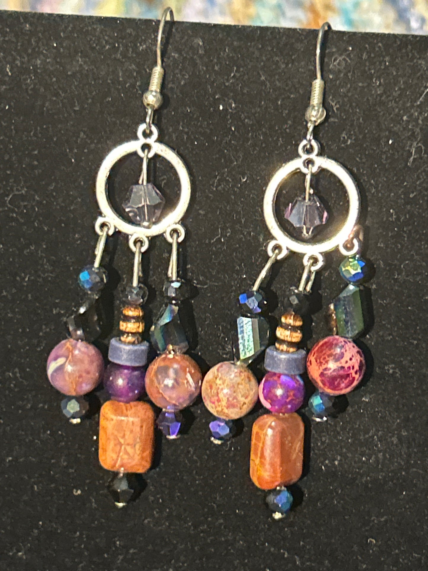Dirty Purple Handmade ChandelEarrings original designs funk and flair unique fun original hypoallergenic