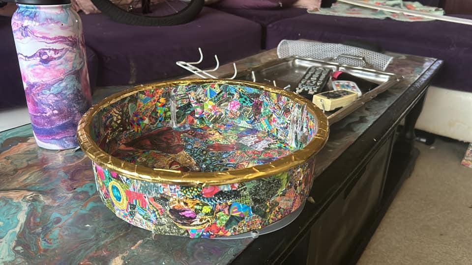 The AMANDA decoupage spinning compartment holder cosmetics, accessories, home decor, colorful blend from dynamic prismatic custom name mod
