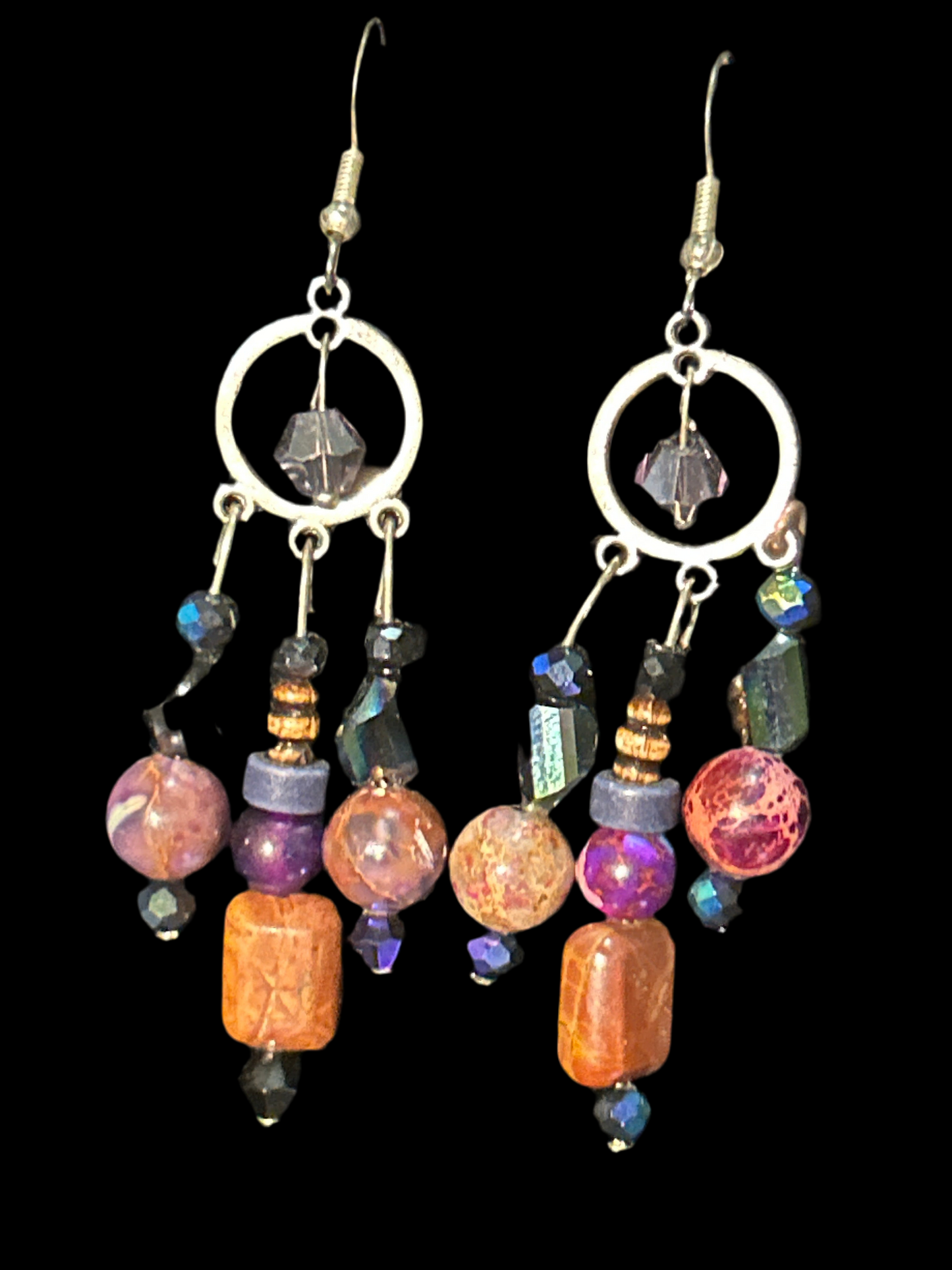 Dirty Purple Handmade ChandelEarrings original designs funk and flair unique fun original hypoallergenic