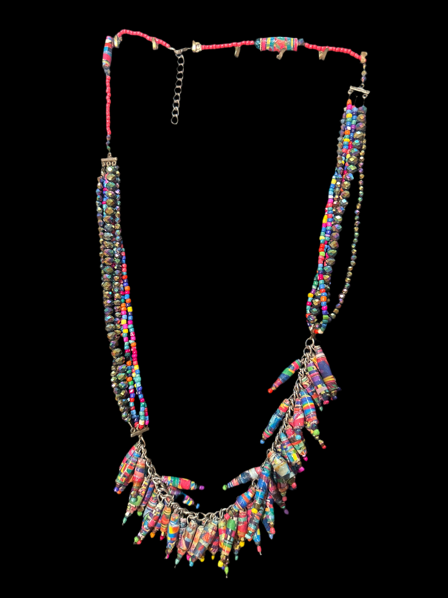EveryColor Six-strand  & Mega Cluster Chain Crystal Tip Necklace Princess Biznotch Signature