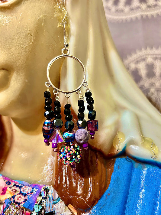 Purple Disco ChandelEarrings
