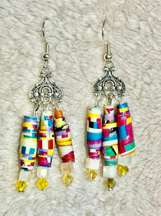 Custom Paper Bead Earrings Design #2