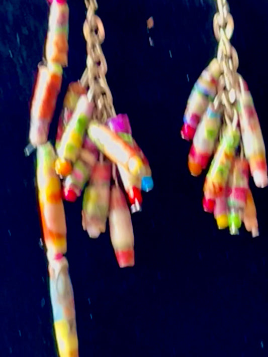 Floral Catalog Handmade Paper Bead Necklace and Earring Set with Hypoallergenic Silver-plated Findings